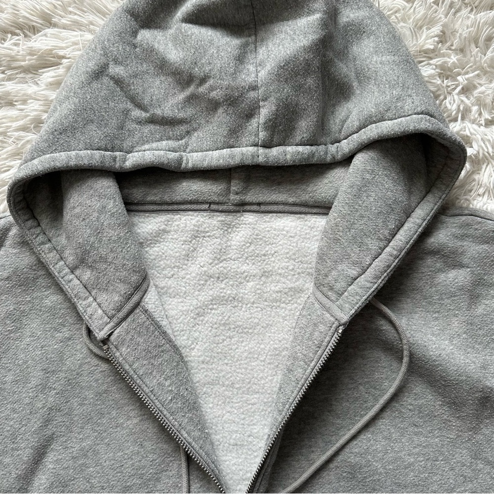 Jcrew Heritage Fleece Zip Up Hoodie Gray Size 3X - Picture 5 of 12